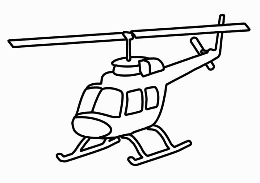 Simpel Helikopter Til Børn Tegninger til Farvelægning