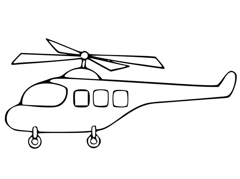 Simpel Tegnehelikopter Tegninger til Farvelægning