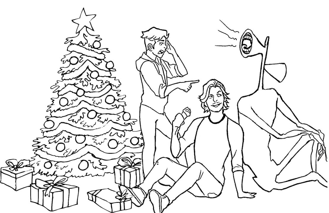 Sirene hoved om jul Tegninger til Farvelægning