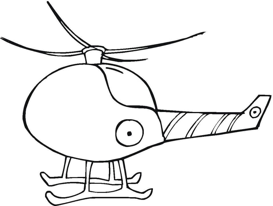 Sjov Helikopter Til Børn Tegninger til Farvelægning