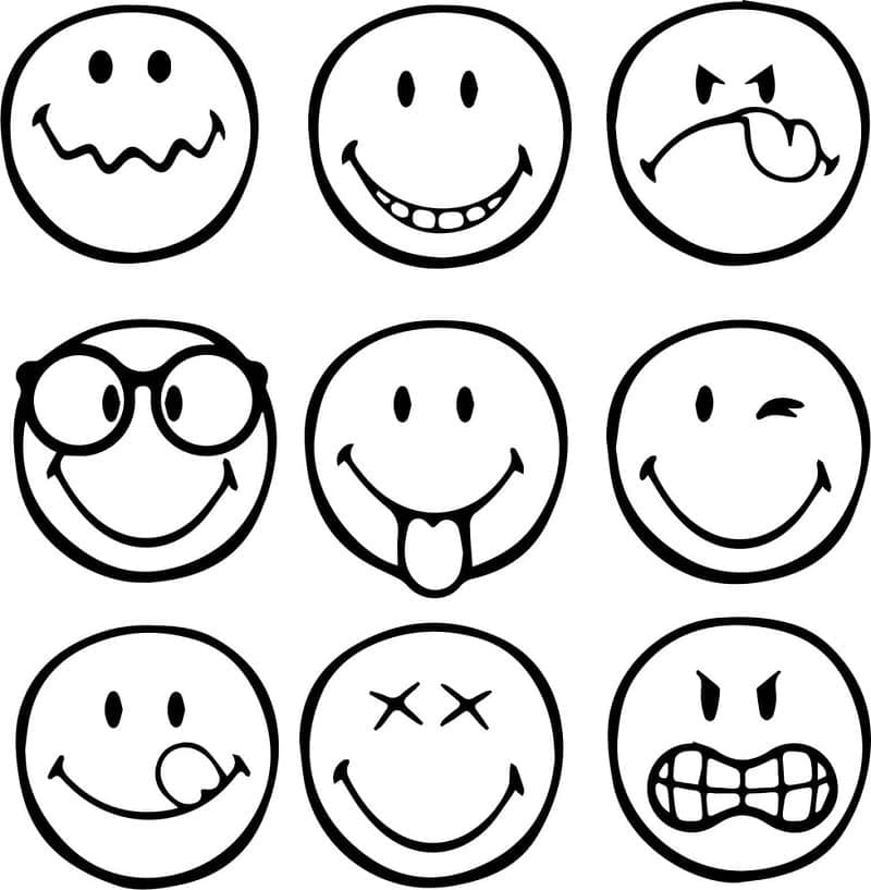 Sjove Emojis Tegninger til Farvelægning