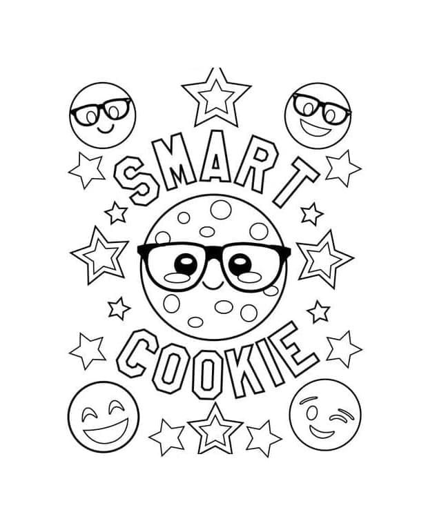 Smart Cookie Emojis Tegninger til Farvelægning