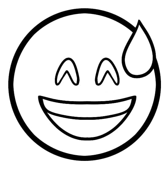 Smilende Ansigt Med Tårer Emoji Tegninger til Farvelægning