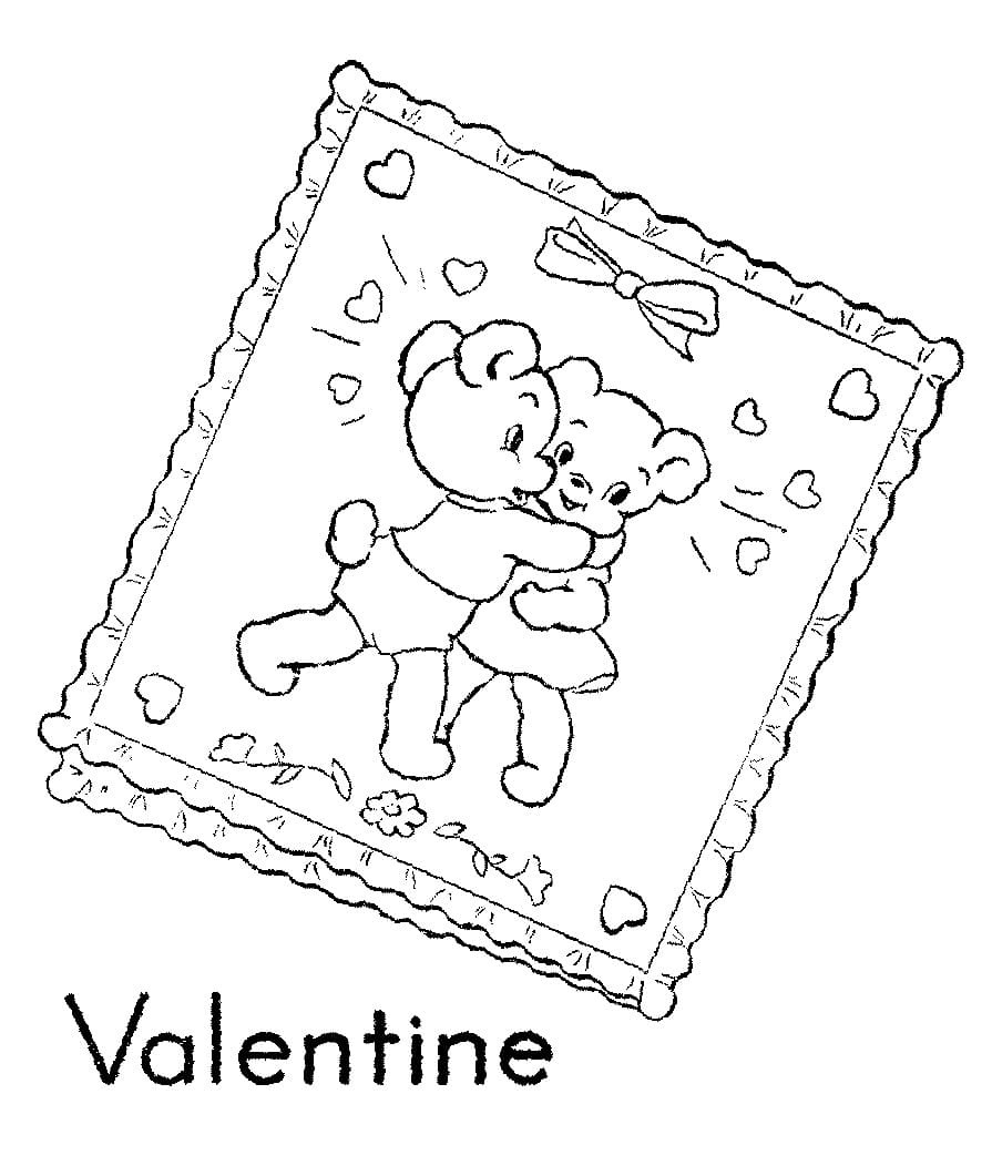 Sødt Valentines kort Tegninger til Farvelægning