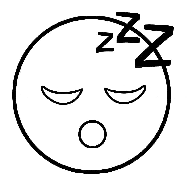 Sovende Ansigt Emoji Tegninger til Farvelægning