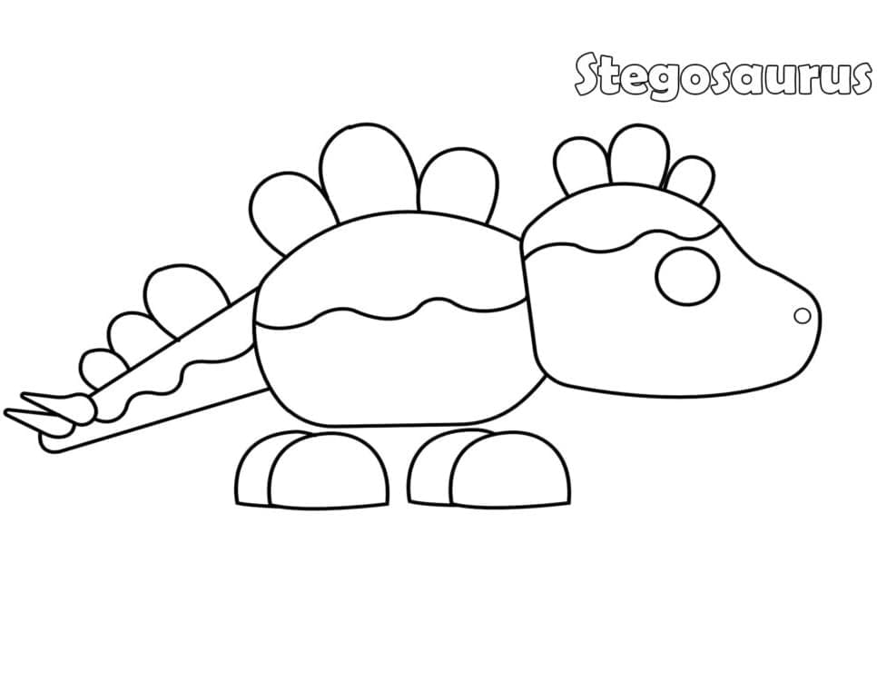 Stegosaurus fra Adopt Me Tegninger til Farvelægning