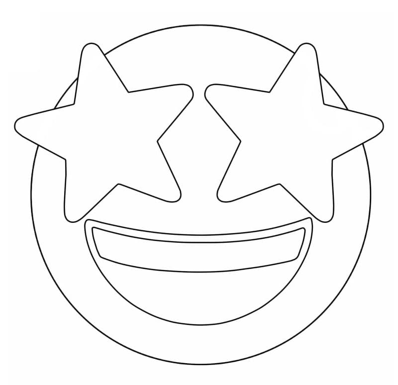 Stjerne-Ramte Emoji Tegninger til Farvelægning