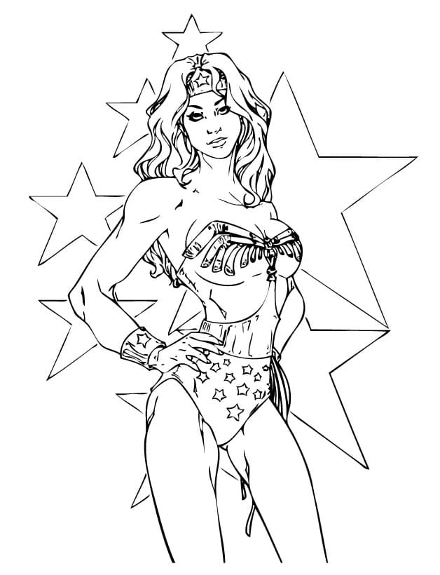 Stjernen Wonder Woman Tegninger til Farvelægning