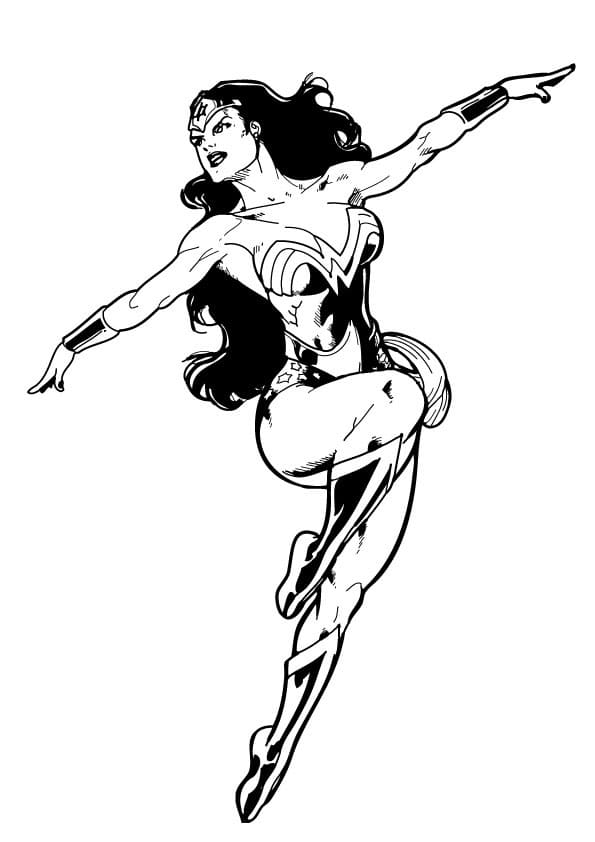 Superhelten Wonder Woman Tegninger til Farvelægning
