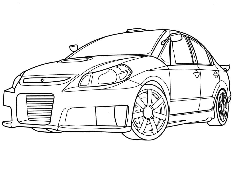 Suzuki racerbil Tegninger til Farvelægning