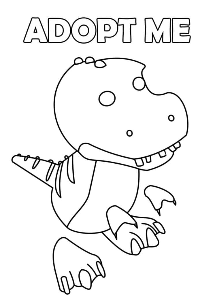 T-Rex from Adopt Me Tegninger til Farvelægning
