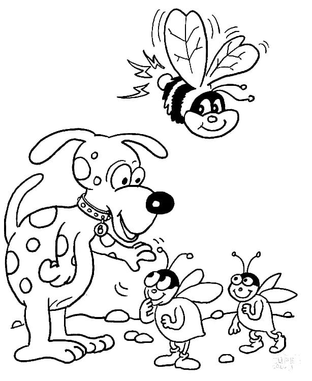 Tegnefilm Hund og Bier Tegninger til Farvelægning