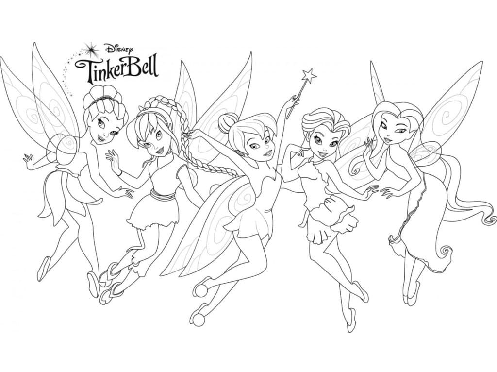 Tinker Bell Disney-Feer Tegninger til Farvelægning