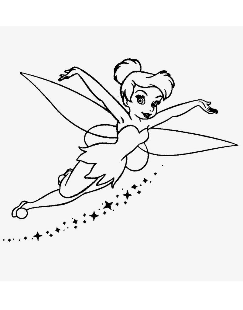 Tinkerbell Flyvende Tegninger til Farvelægning