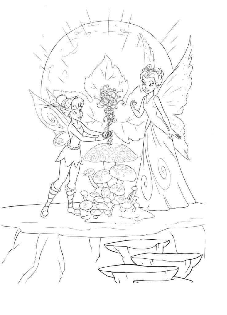 Tinkerbell og Dronning Clarion Tegninger til Farvelægning