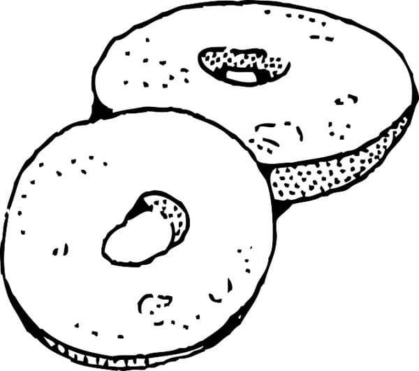 To Donuts Tegninger til Farvelægning