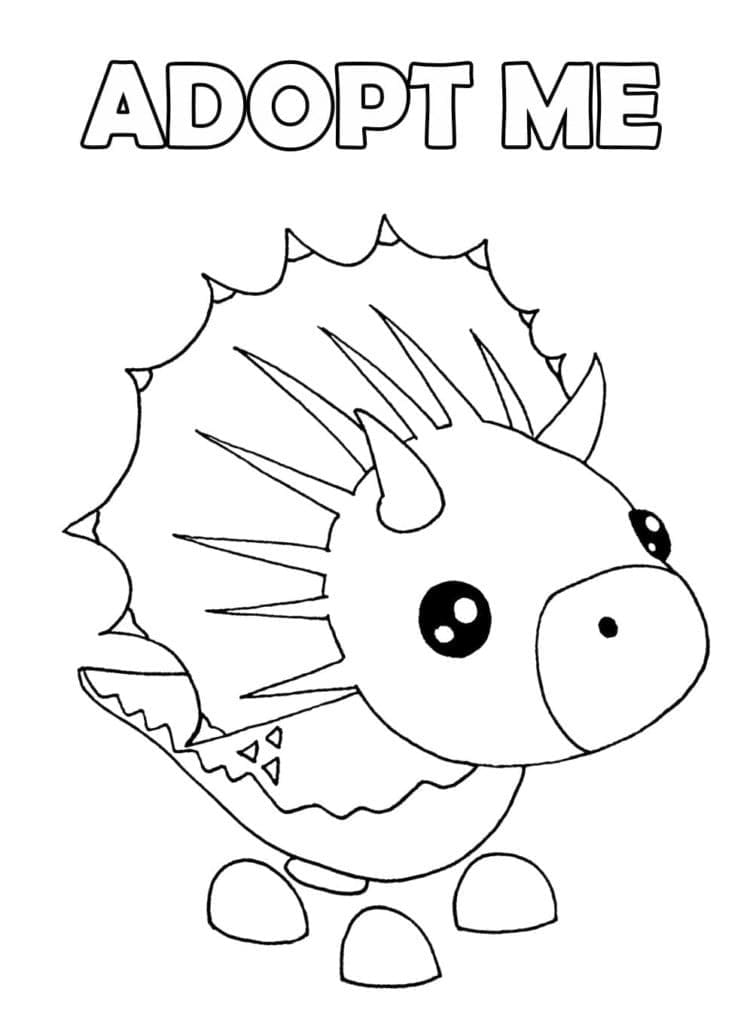 Triceratops fra Adopt Me Tegninger til Farvelægning