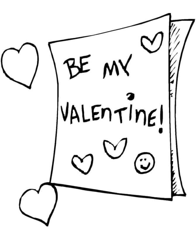 Udskrivbart Valentinskort Tegninger til Farvelægning
