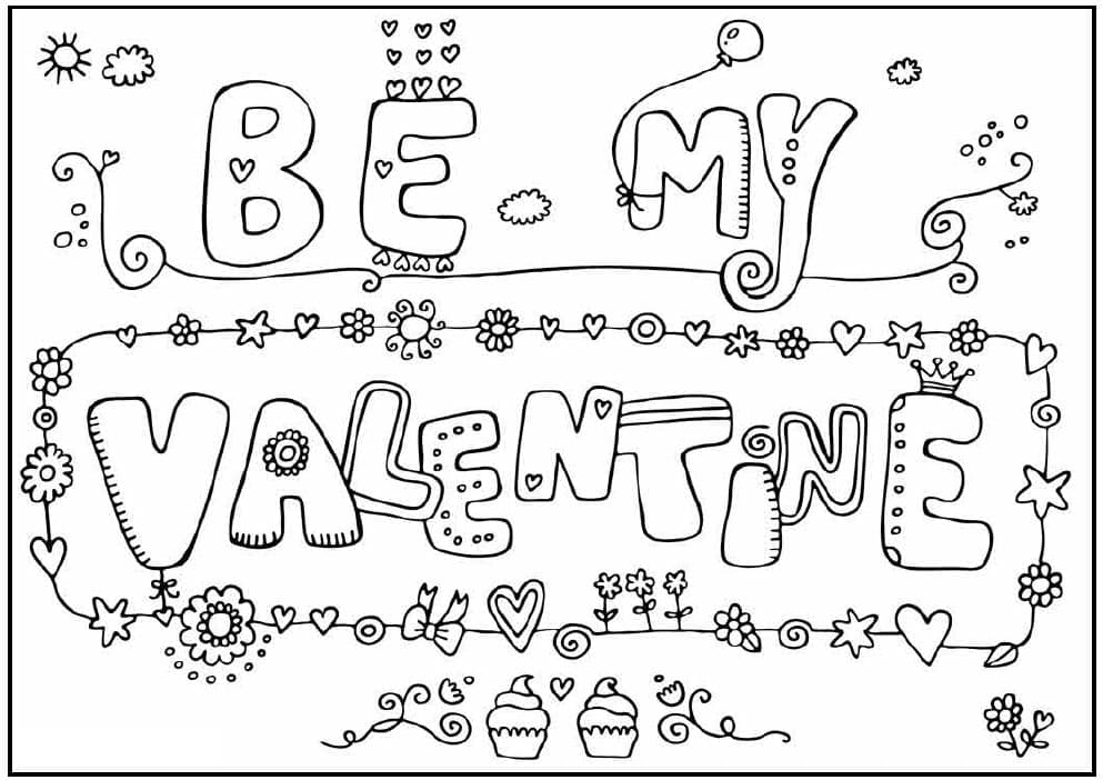 Valentines kort tegning Tegninger til Farvelægning