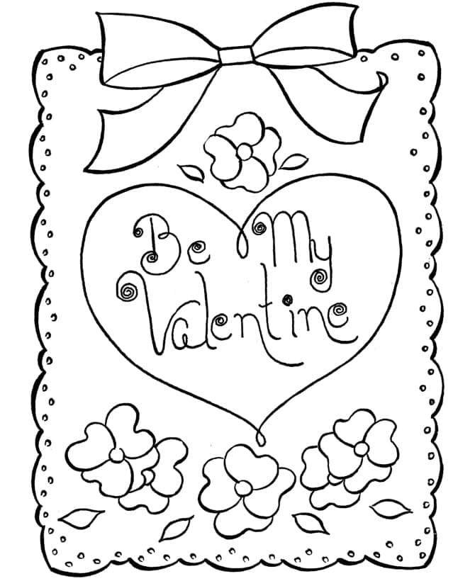 Valentins kort gratis 2 Tegninger til Farvelægning