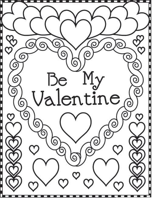 Valentins kort gratis Tegninger til Farvelægning