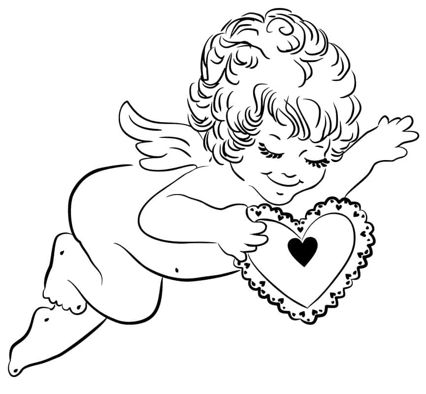 Valentinsdag Cupido Tegninger til Farvelægning