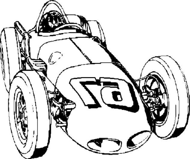 Vintage racerbil Tegninger til Farvelægning