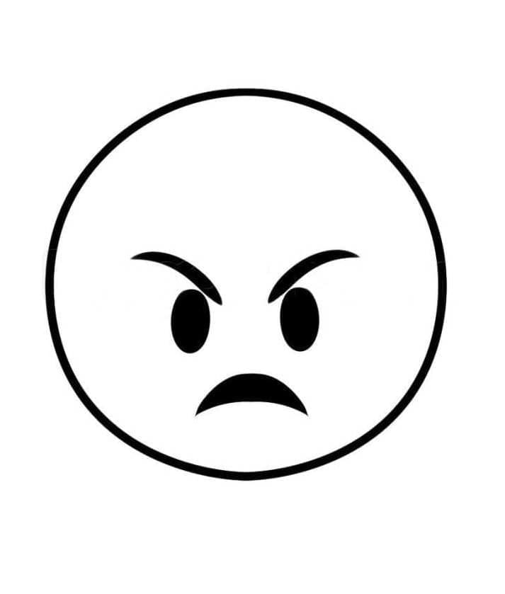 Vredt Ansigt-Emoji Tegninger til Farvelægning