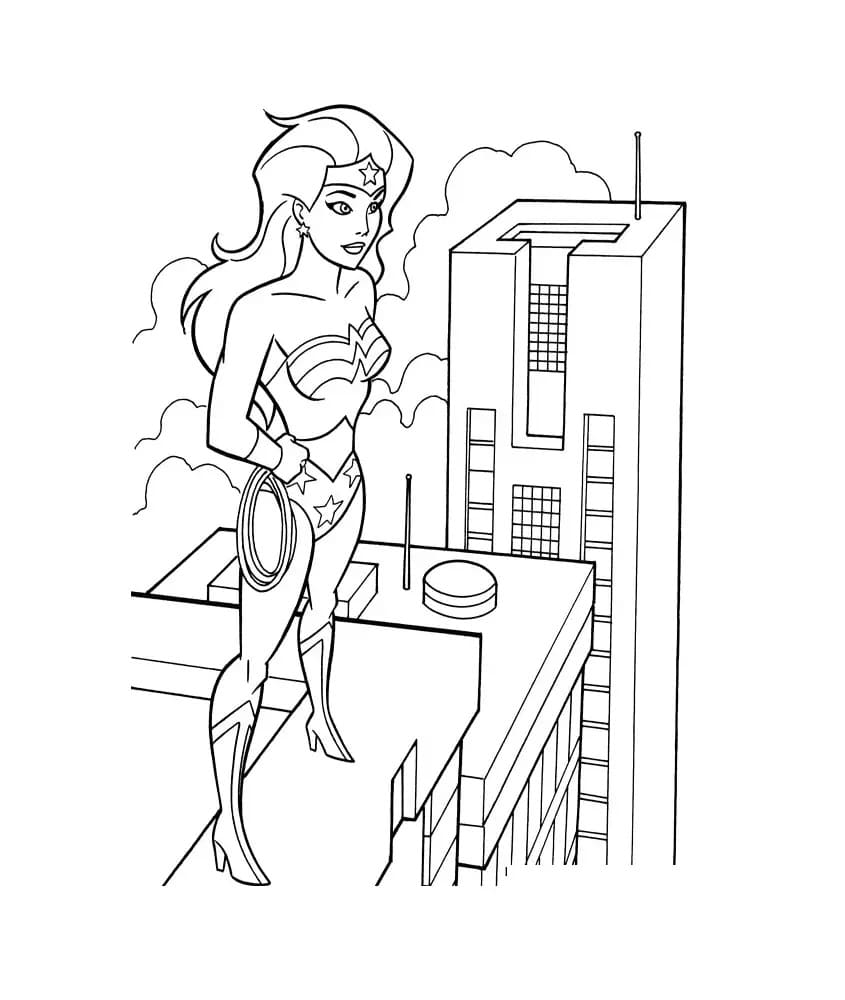 Wonder Woman af retfærdigheds ligaen Tegninger til Farvelægning