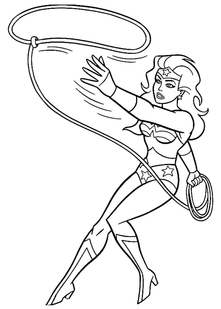 Wonder Woman der kan printes til børn Tegninger til Farvelægning