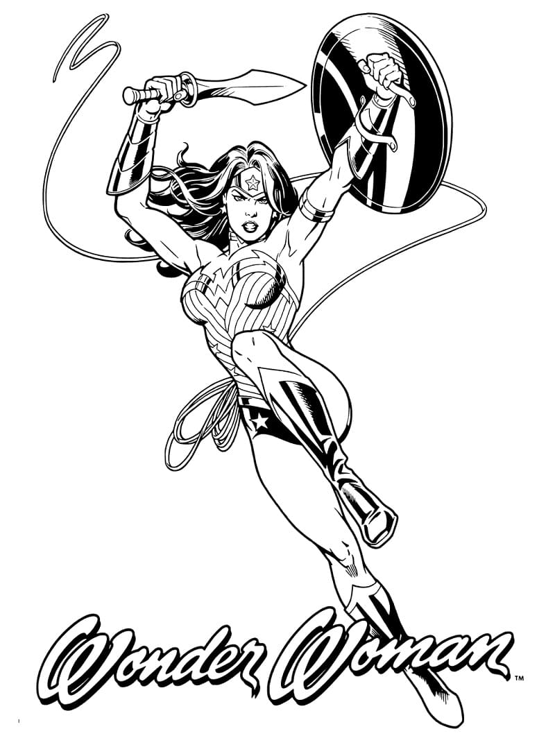 Wonder Woman gratis Tegninger til Farvelægning