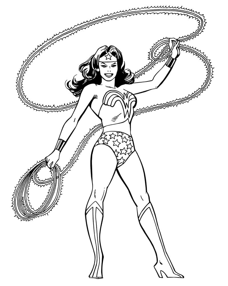 Wonder Woman gratis printbar Tegninger til Farvelægning
