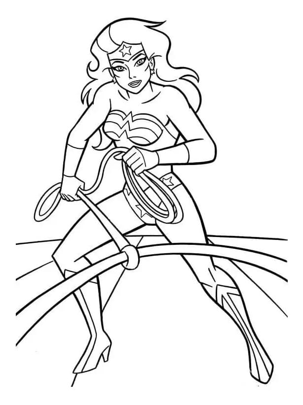 Wonder Woman og sandhedens lasso Tegninger til Farvelægning