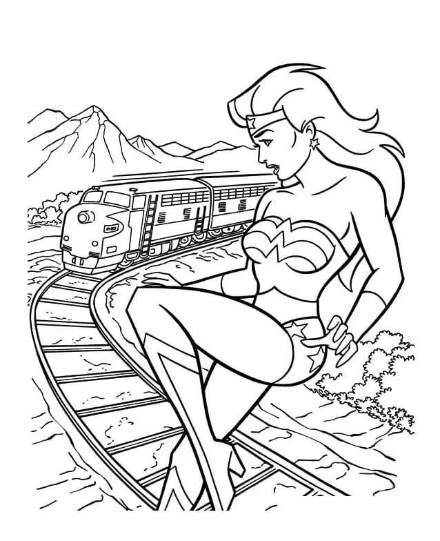 Wonder Woman og toget Tegninger til Farvelægning