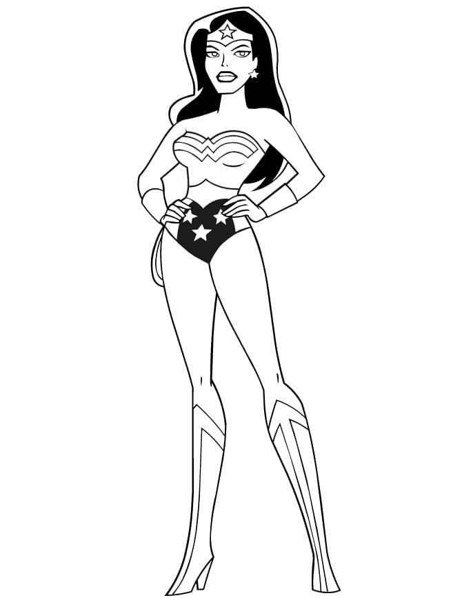 Wonder Woman Stående Tegninger til Farvelægning