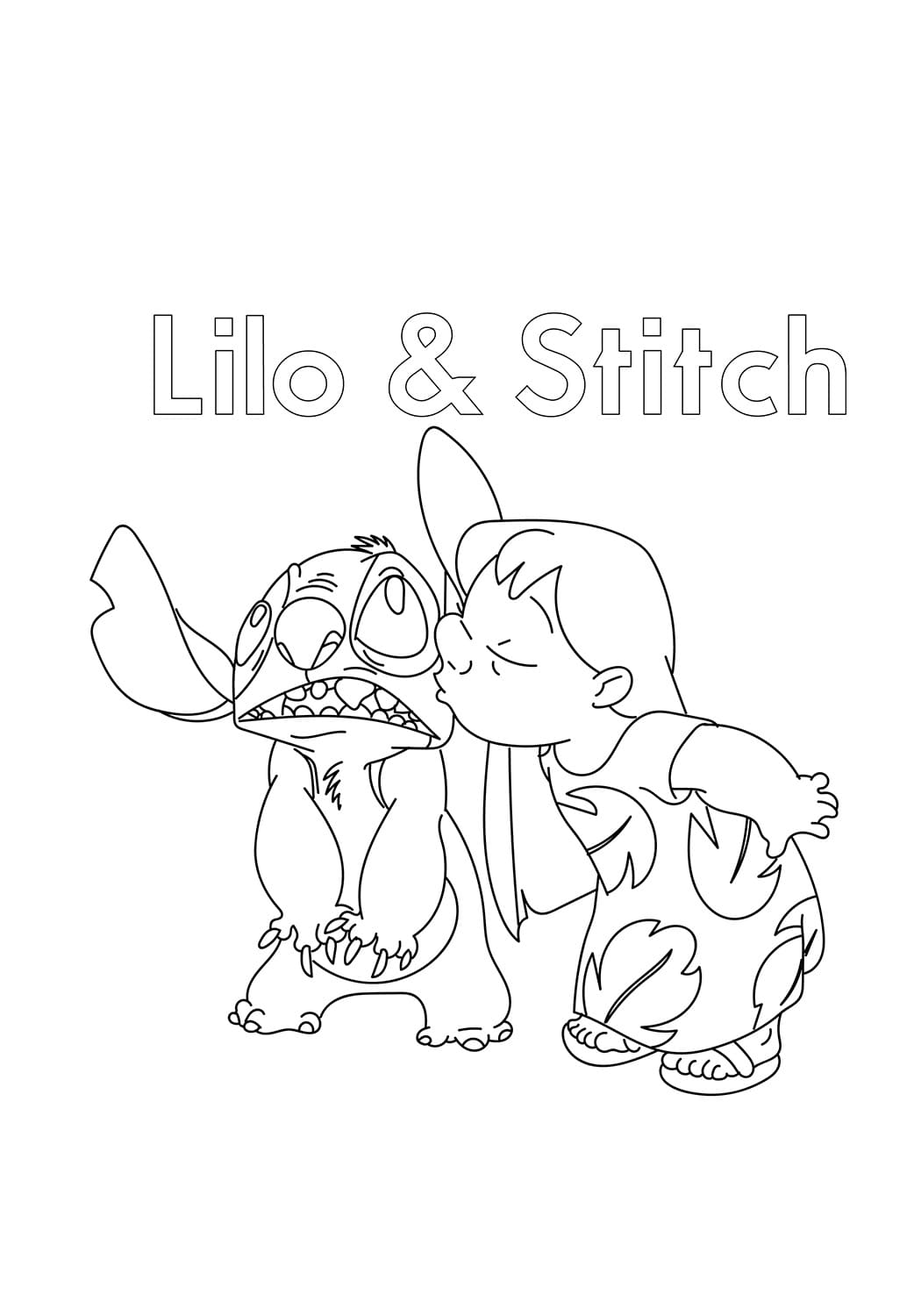 Yndig Lilo og Stitch Tegninger til Farvelægning