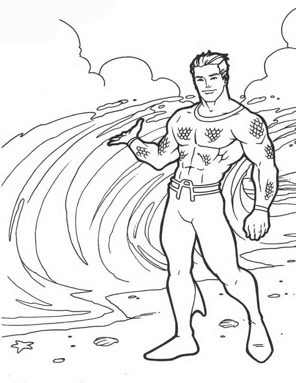 Aquaman Gratis Tegninger til Farvelægning