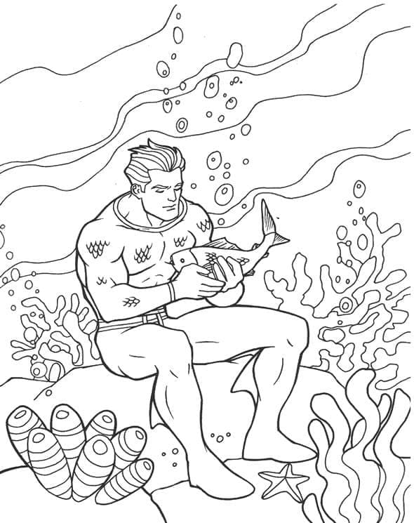 Aquaman Under Havet Tegninger til Farvelægning