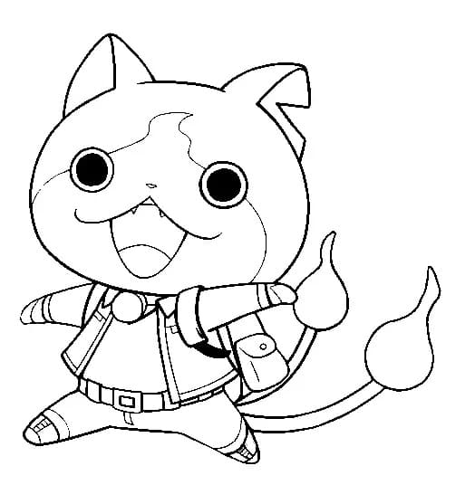 Buraritabi Jibanyan fra Yo Kai Watch Tegninger til Farvelægning