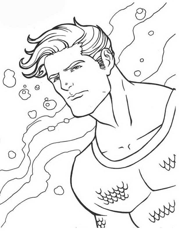 DC Superhelt Aquaman Tegninger til Farvelægning