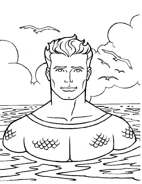 Glad Aquaman Tegninger til Farvelægning