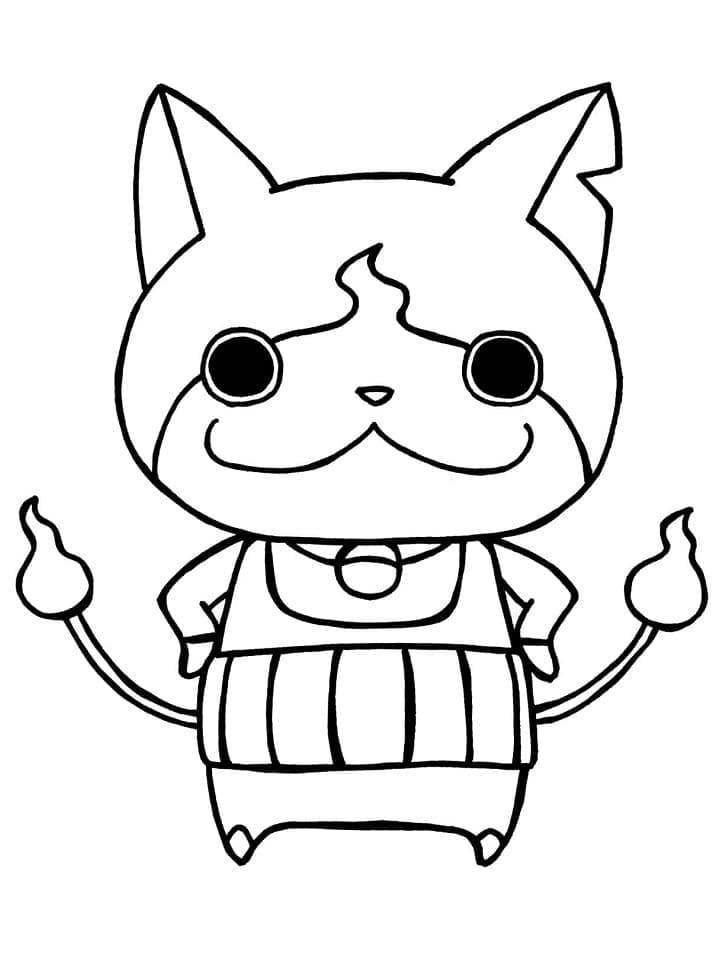 Jibanyan fra Yo Kai Watch Tegninger til Farvelægning