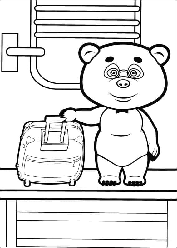 Panda fra Masha og Bjørnen Tegninger til Farvelægning