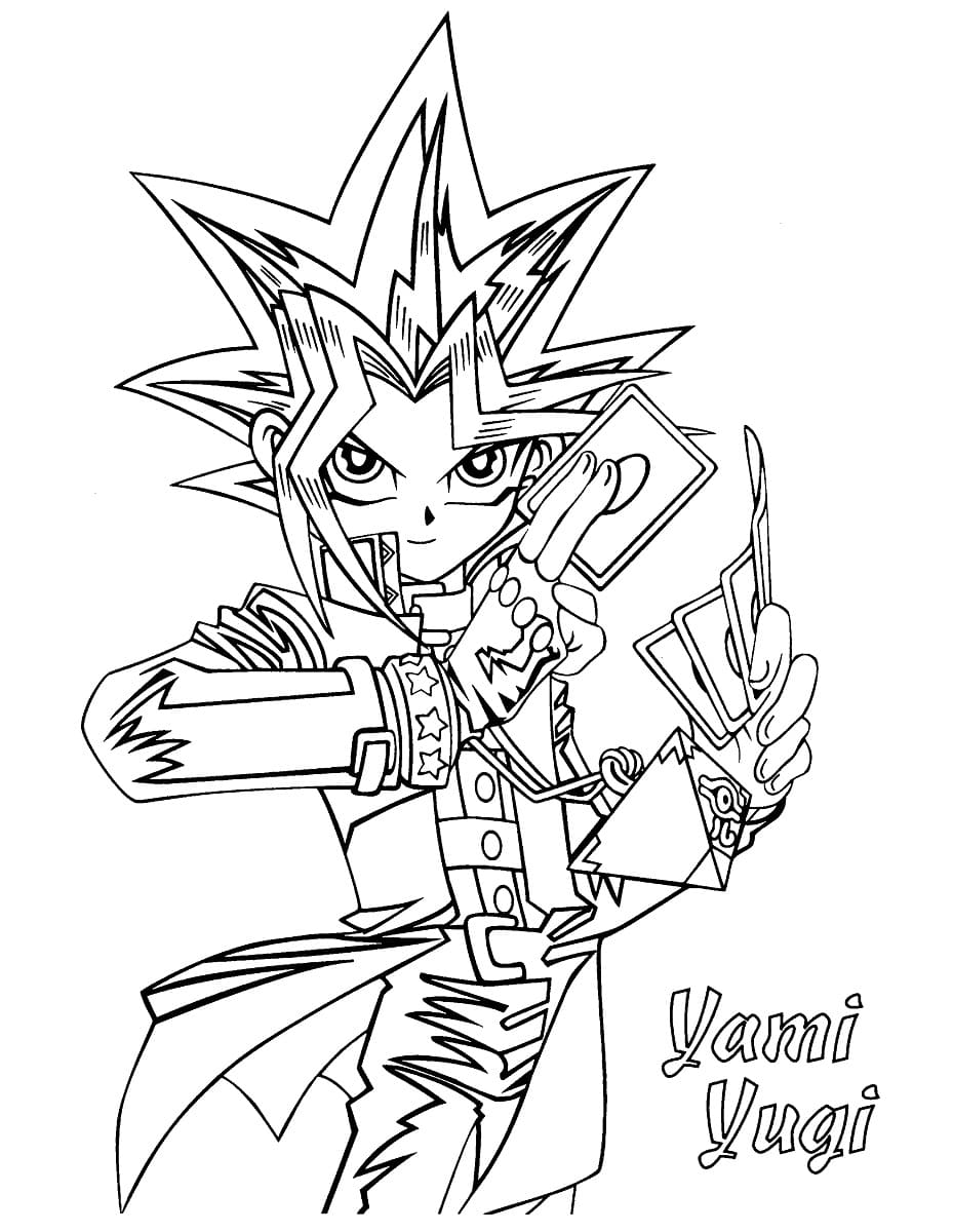 Yami Yugi fra Yu-Gi-Oh Tegninger til Farvelægning