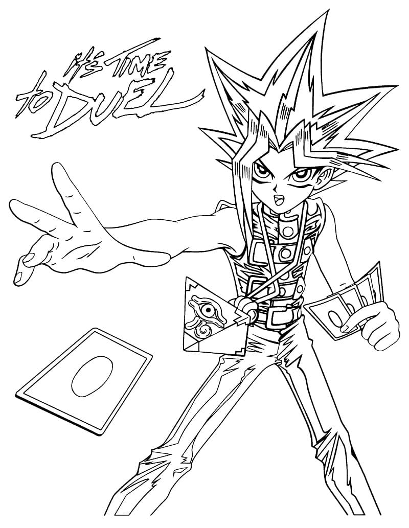 Yu-Gi-Oh Yugi Muto Tegninger til Farvelægning