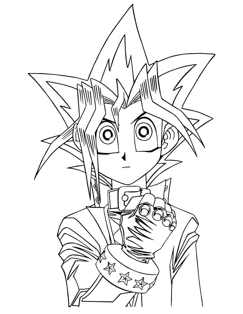 Yugi Muto i Anime Yu-Gi-Oh Tegninger til Farvelægning