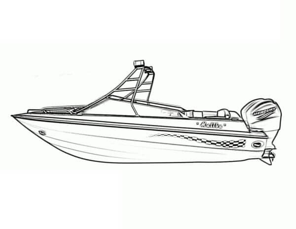Barcă Cu Motor Malibu Tegninger til Farvelægning