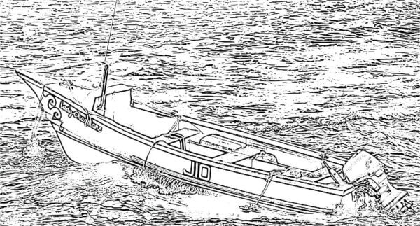 Barca Cucerește Brazdele Oceanului Tegninger til Farvelægning