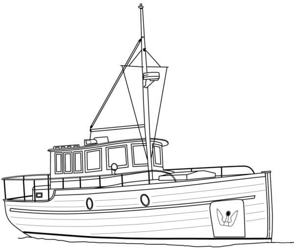 Barcă Marinei Tegninger til Farvelægning