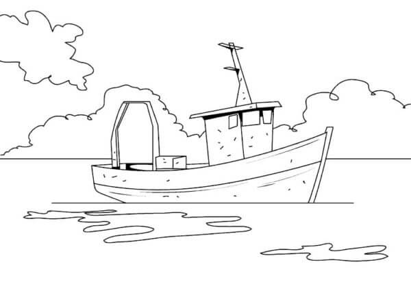 O Barcă Ară Peste Ocean Tegninger til Farvelægning